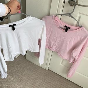 Basic long-sleeve crop tees (Size Small)